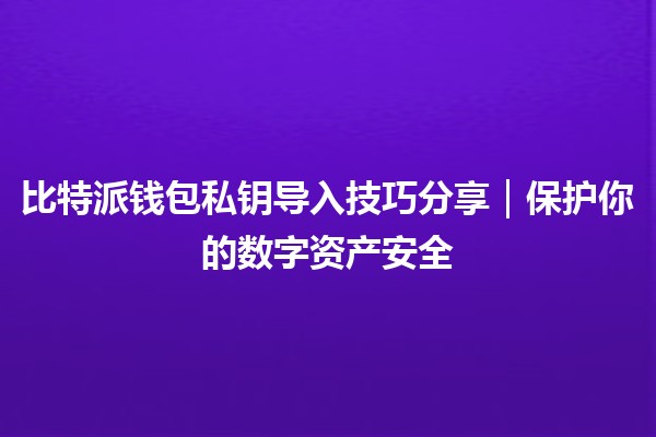 比特派钱包私钥导入技巧分享｜保护你的数字资产安全