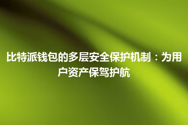 比特派钱包的多层安全保护机制：为用户资产保驾护航